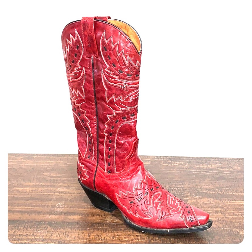 Dan Post Sidewinder Red Leather Boots